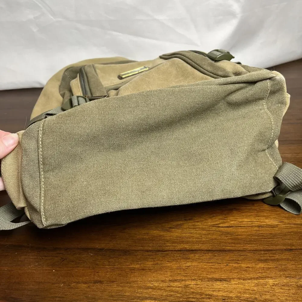 Manatee Apollo Beach FL Backpack Adult Full Size Olive Green And Tan Canvas